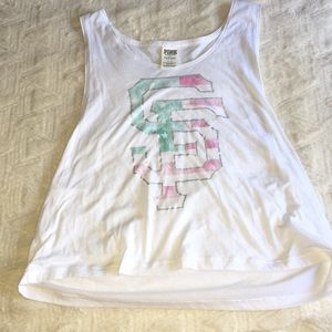 PINK SF American Flag Crop Top
